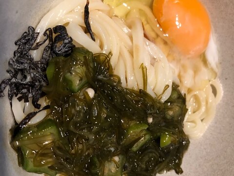 オクラめかぶのネバネバうどん！